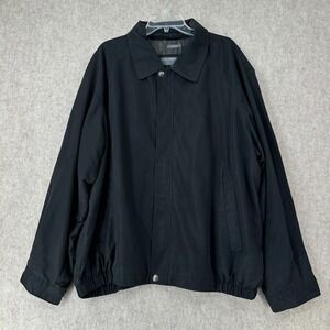 Perry Ellis Lightweight Men's Black Zip Up Golf Jacket Coat 2X Microfiber‎